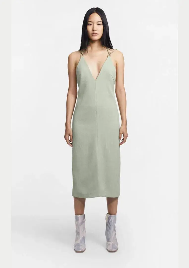 Dion Lee Macrame Slip Dress Green Size 4 for rent on The Volte - main image