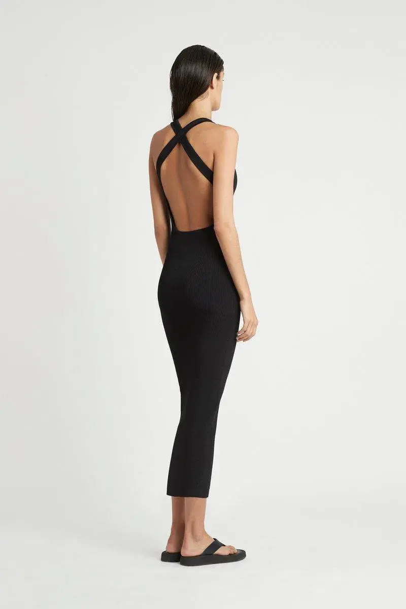Sir the Label Backless Midi Dress Black Size 6 for rent on The Volte - main image