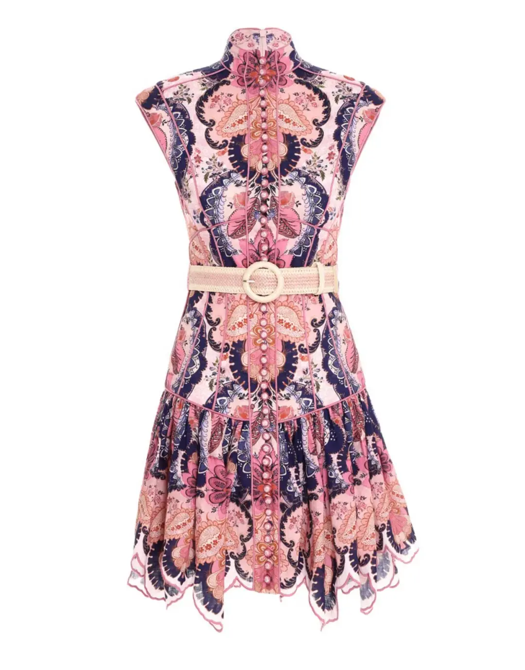Zimmermann Laurel Flared Mini Dress Floral Size 1 / AU 10 for rent on The Volte - main image