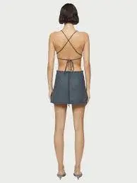 Bec & Bridge Heidi Apron Mini Dress Charcoal Size 8 - Image 4