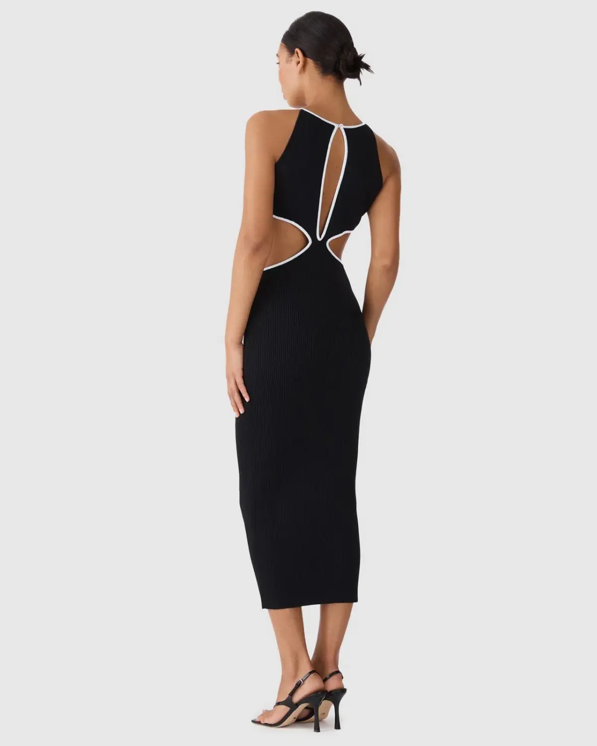 San Sloane Adrian Rib Midi Dress Black Size 8 - Image 3