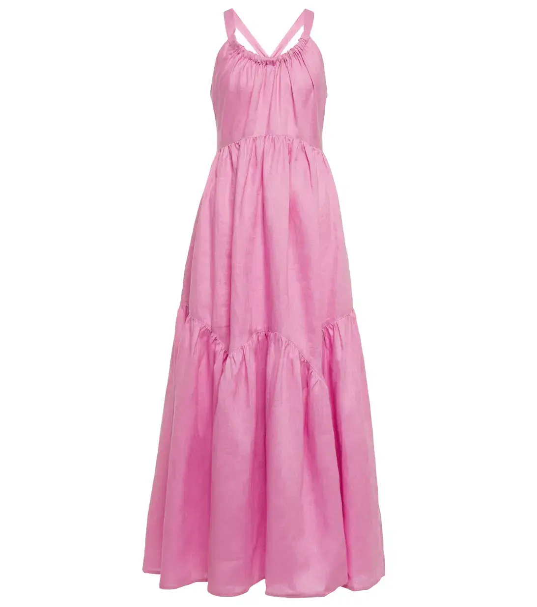 Lee Matthews Ali Linen Maxi Dress Pink Size 4 - Image 4