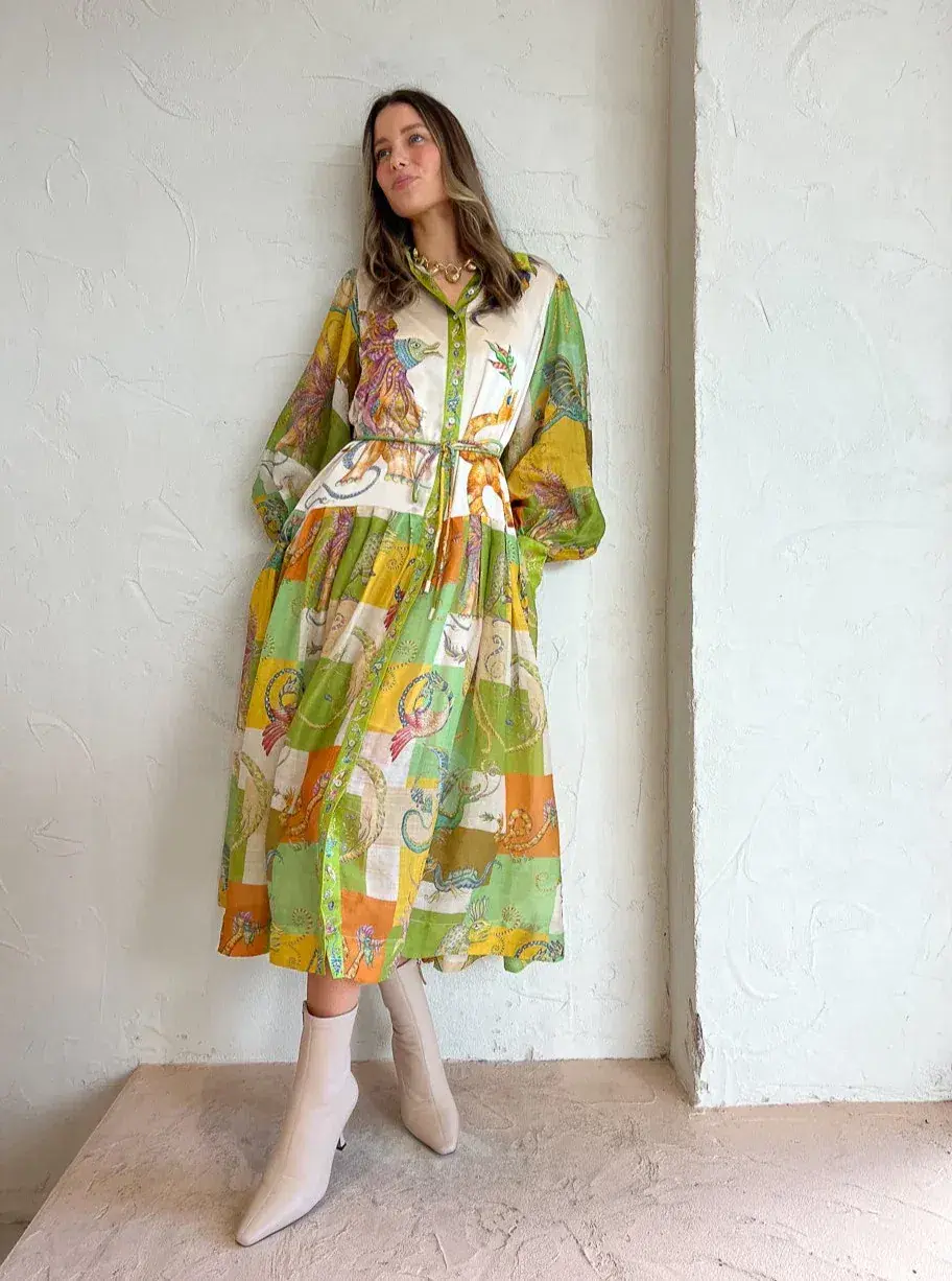 Alemais Jerome Shirtdress Multi Size 10 for rent on The Volte - main image