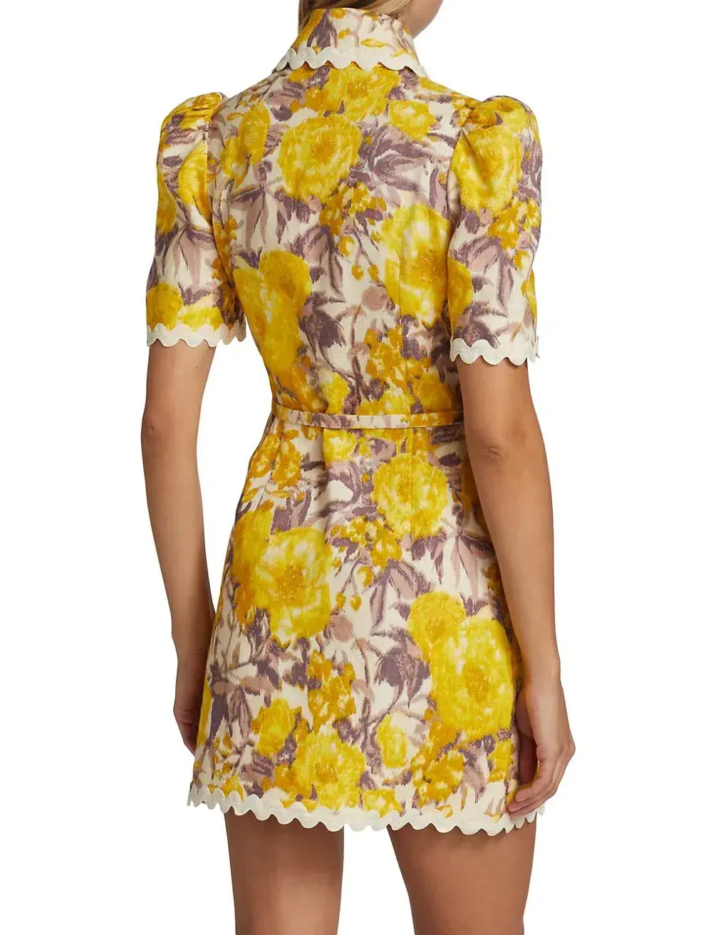 Zimmermann Ric Rac Mini Dress Yellow Floral Size 1/Au 10 - Image 2