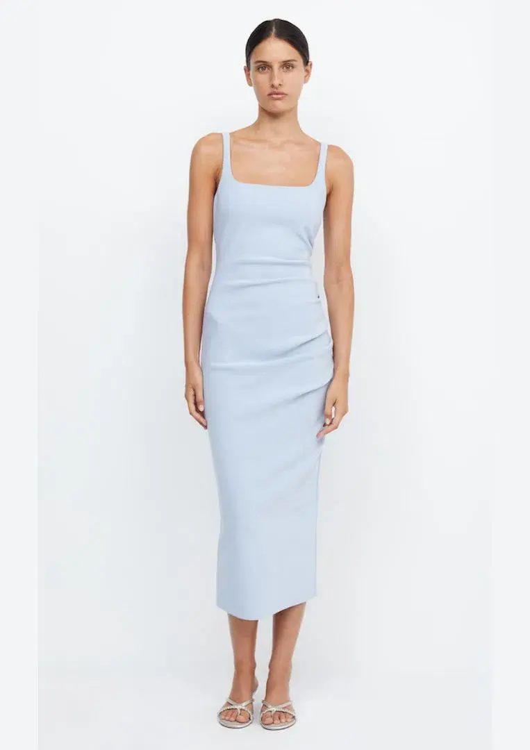 Bec & Bridge Be Mine Square Neck Dress Dusty Blue Size 10 - Image 1