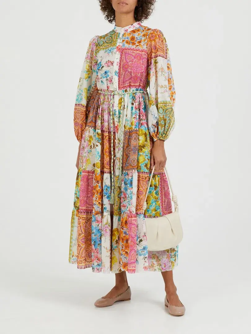 Zimmermann Halcyon Tiered Midi Dress Floral Size 14 - Image 1
