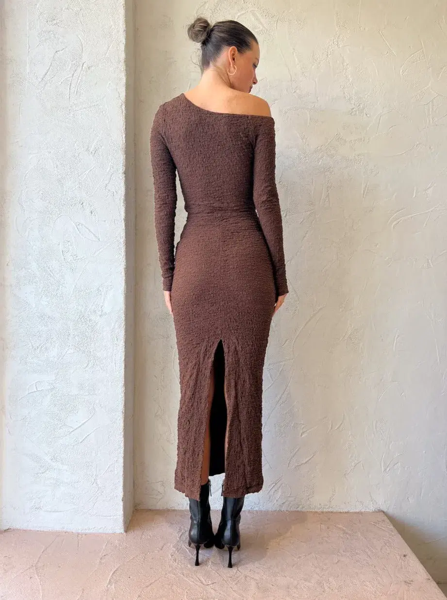 Sovere Overcast Midi Dress In Carob Size 12 / L - Image 3