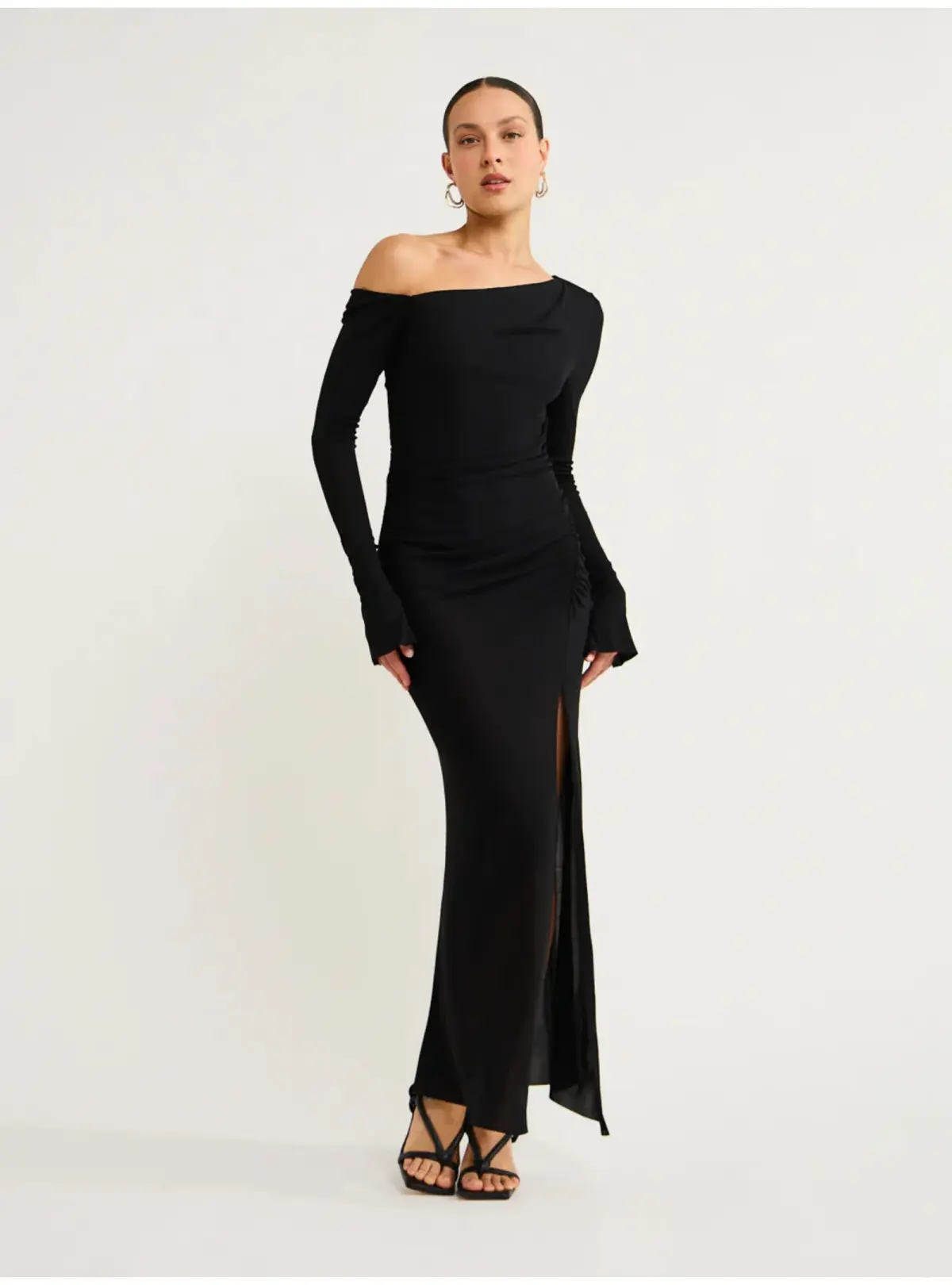 Bec & Bridge Monette Asym L/S Maxi Dress Black Size AU 8 - Image 1