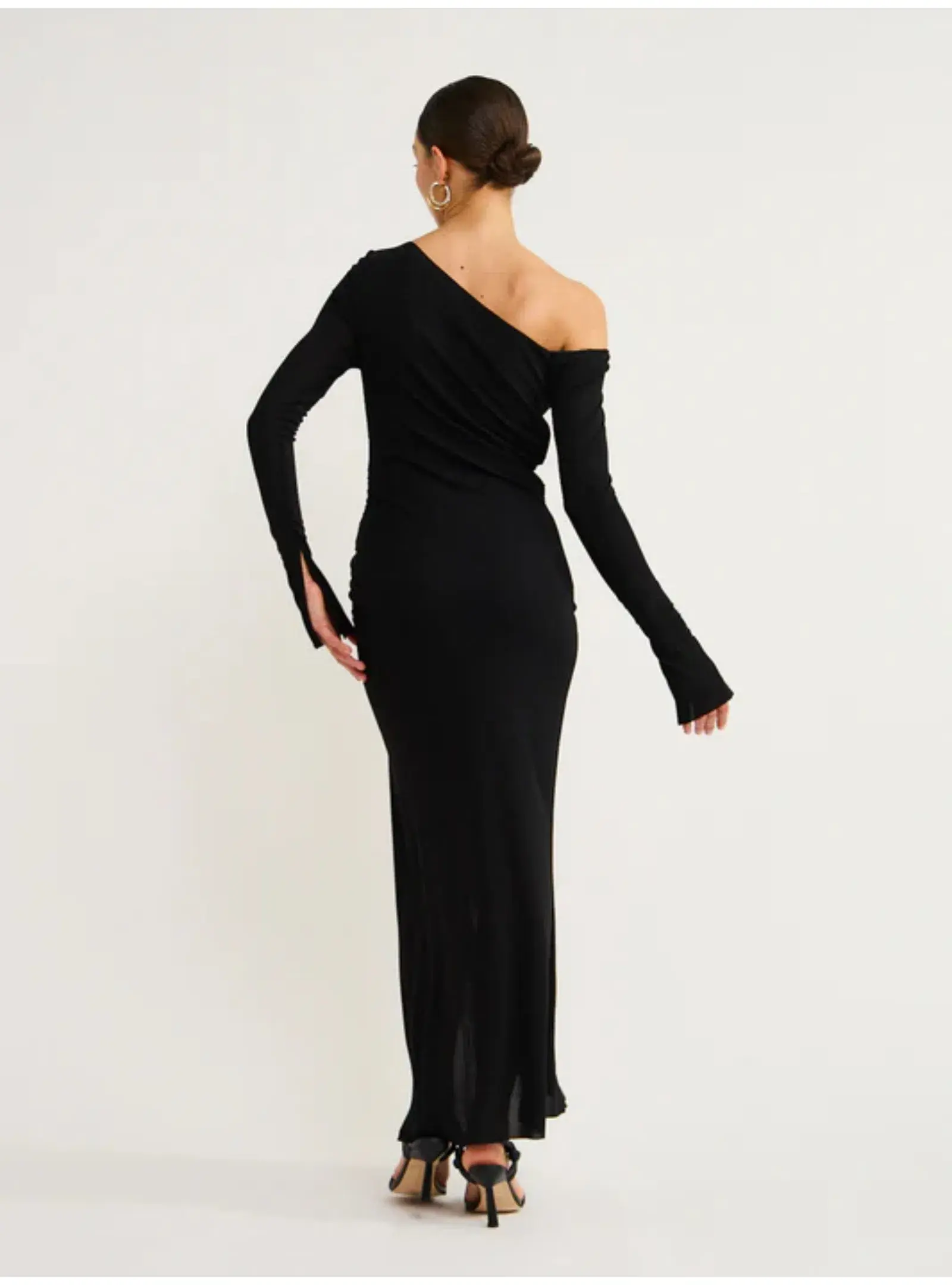 Bec & Bridge Monette Asym L/S Maxi Dress Black Size AU 8 - Image 4
