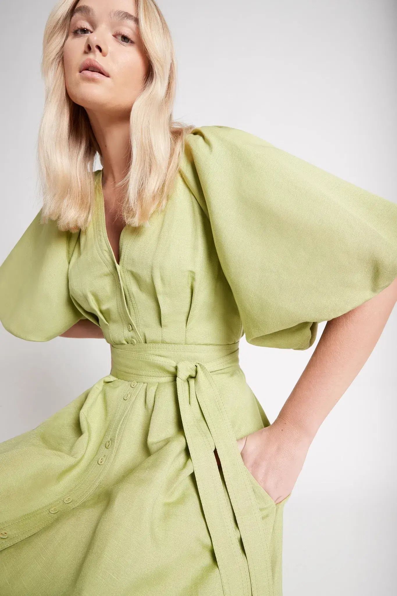  AJE Evermore Midi Dress Bayleaf Size 10  - Image 2