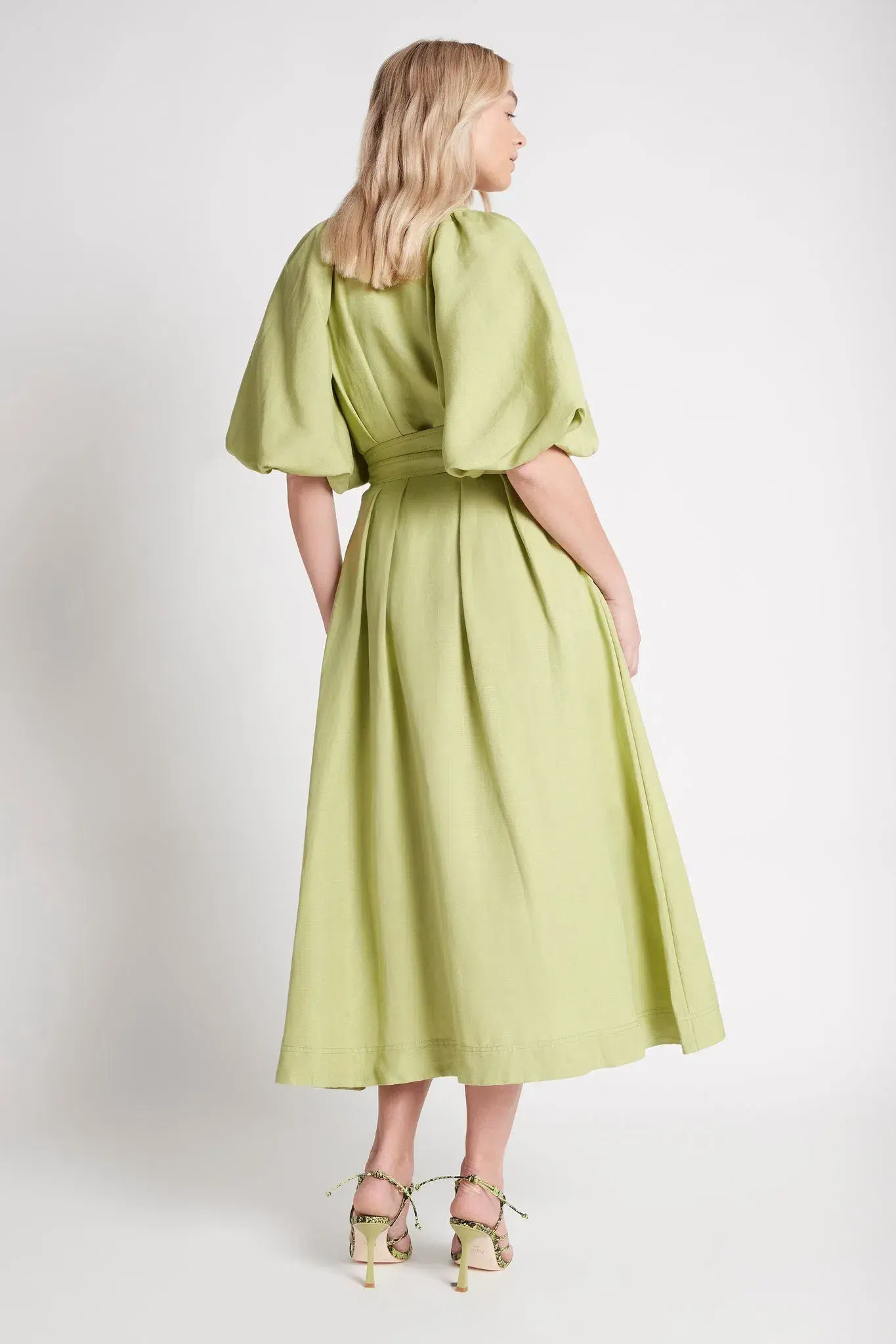  AJE Evermore Midi Dress Bayleaf Size 10  - Image 3