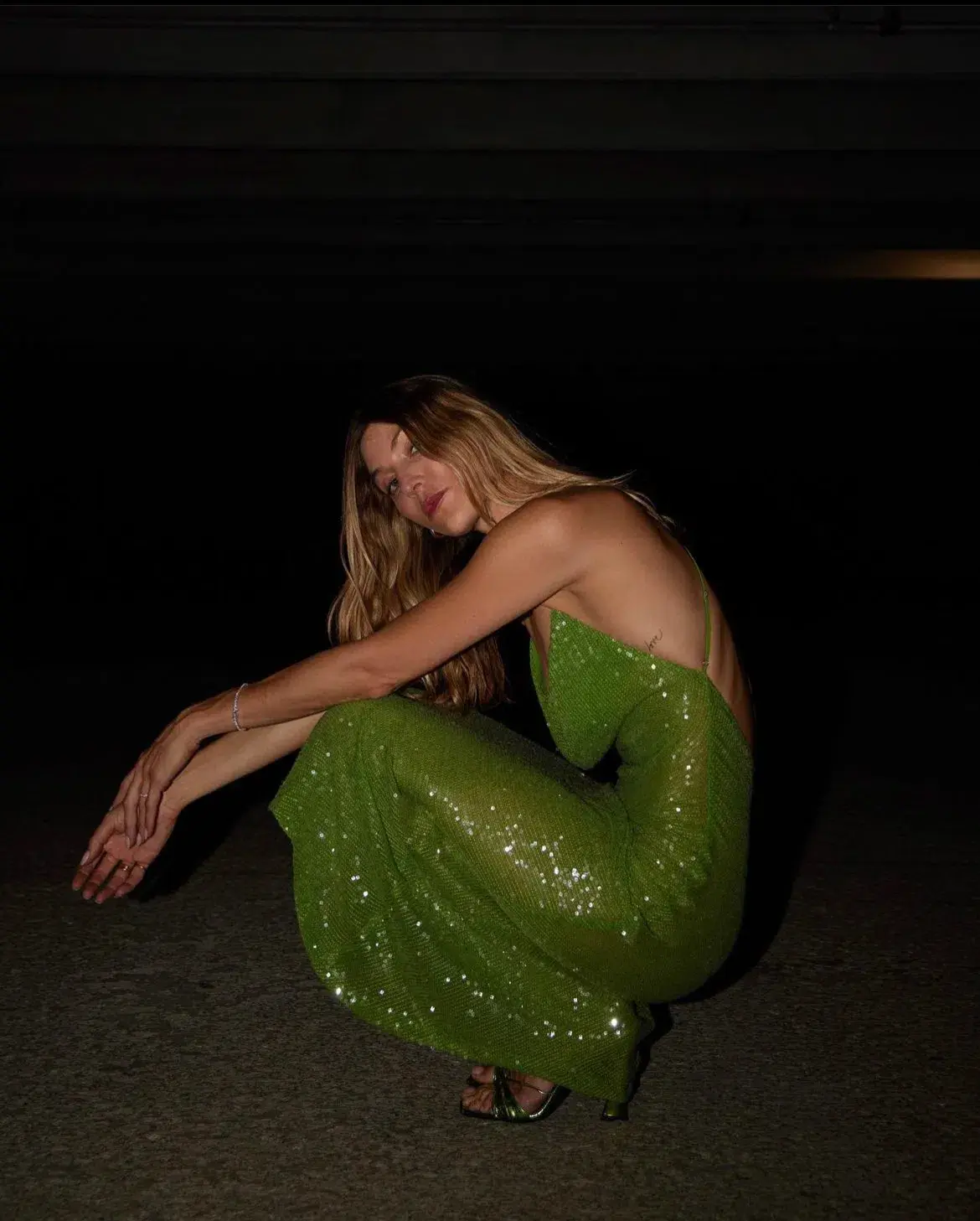 Rat and Boa Gaia Dress Green Sequin Size XXS/AU 6 - Image 6