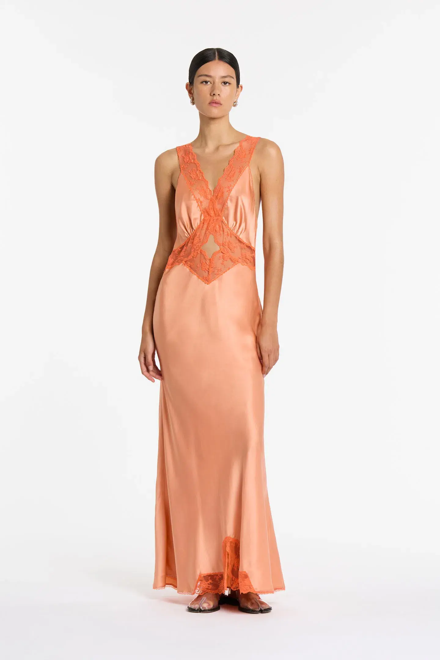 Aries Cut Out Maxi Dress Peach Size 8 - Image 1