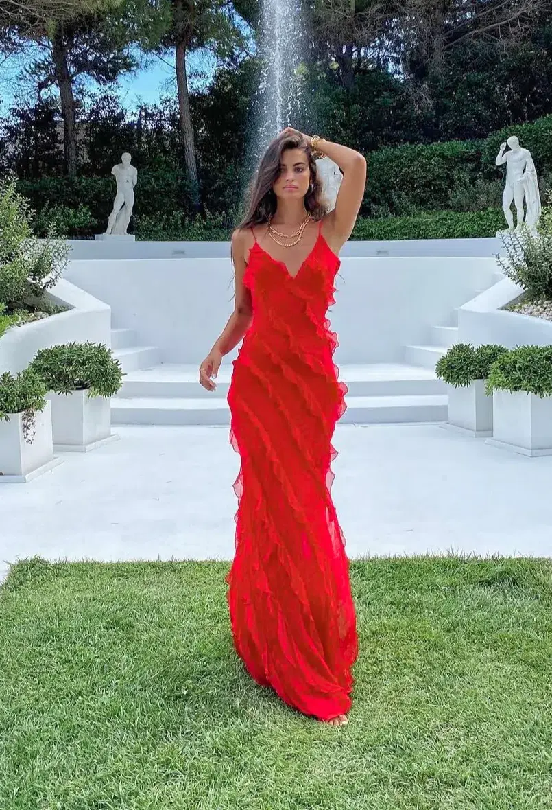 Rat & Boa Cecelia Dress Red Maxi Dress Red Size S/AU 8 - Image 1