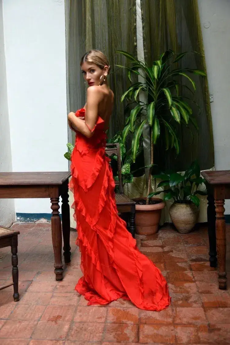 Rat & Boa Cecelia Dress Red Maxi Dress Red Size S/AU 8 - Image 5