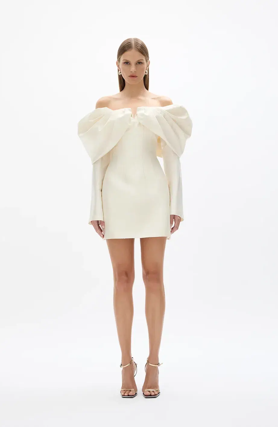 Rachel Gilbert Viola Mini Dress Ivory Size AU 8 - Image 2