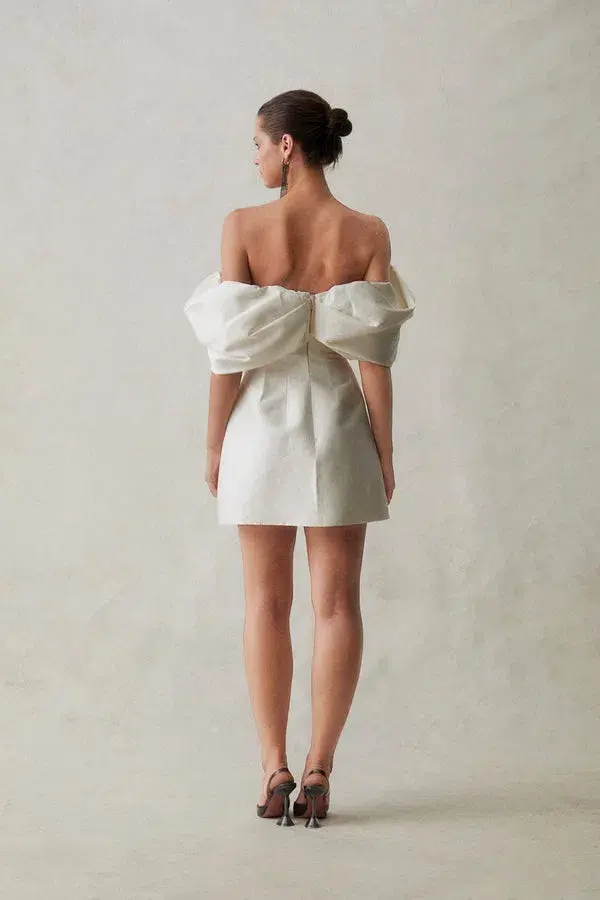 Rachel Gilbert Viola Mini Dress Ivory Size AU 8 - Image 6