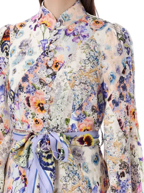 Zimmermann Tama Belted Mini Dress Floral Size 3/Au 14 - Image 4