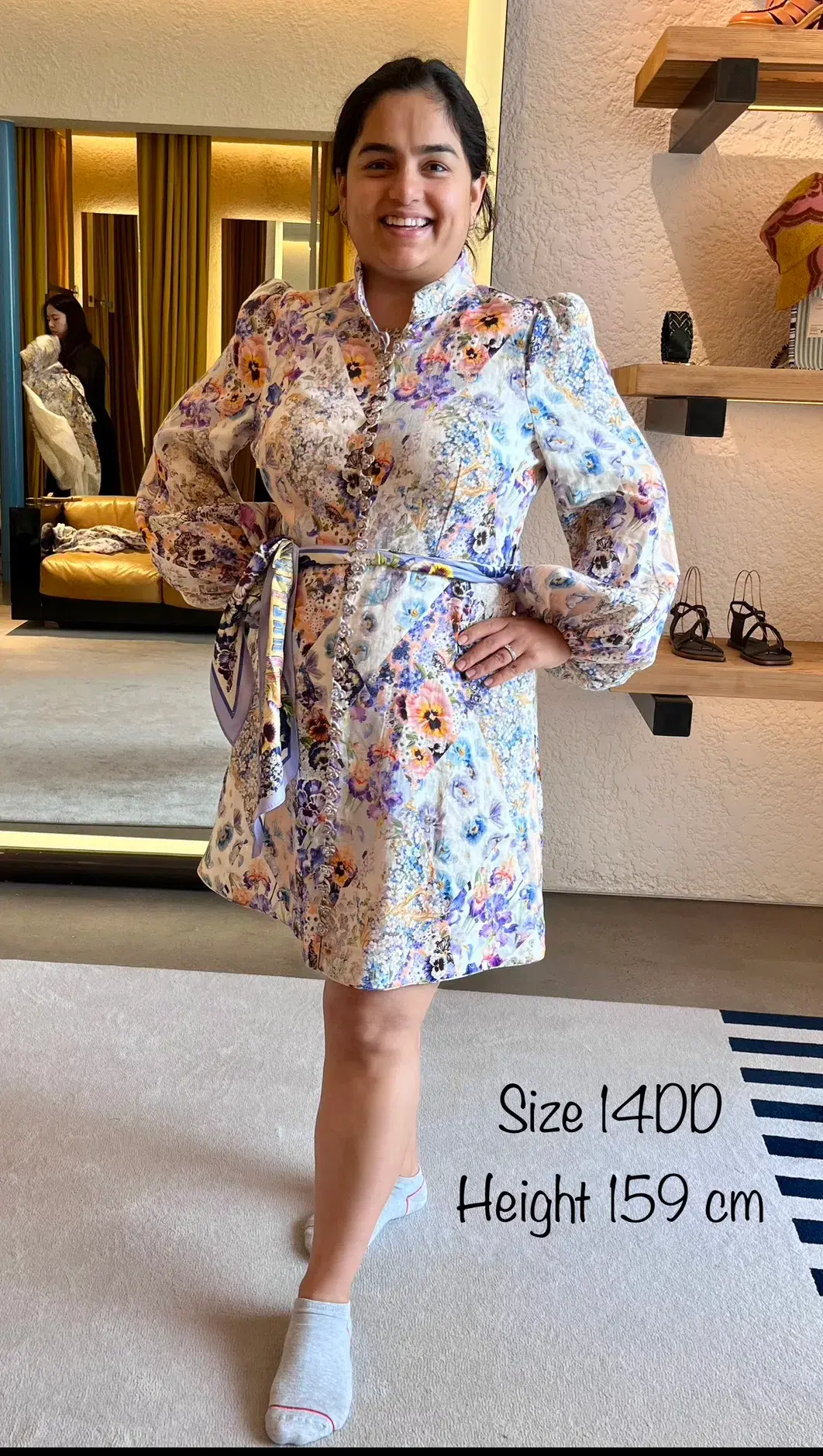 Zimmermann Tama Belted Mini Dress Floral Size 3/Au 14 - Image 2