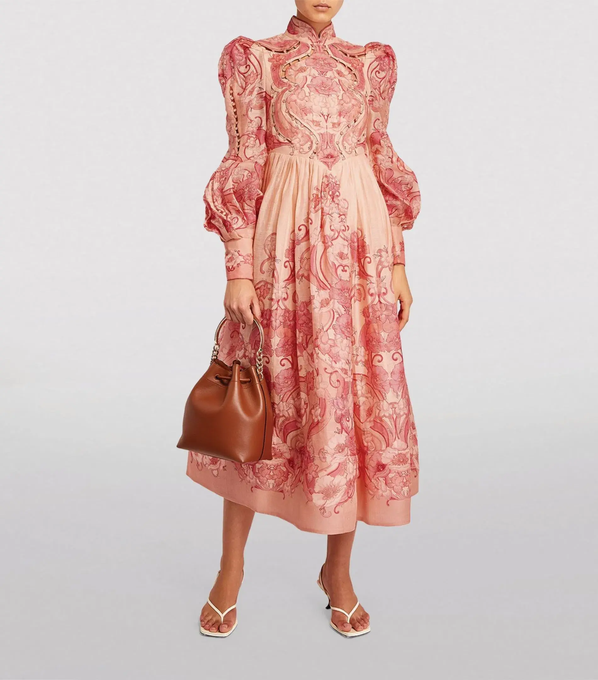 Zimmermann Concert Poppy Midi Dress Print Size 1/Au 10 - Image 1