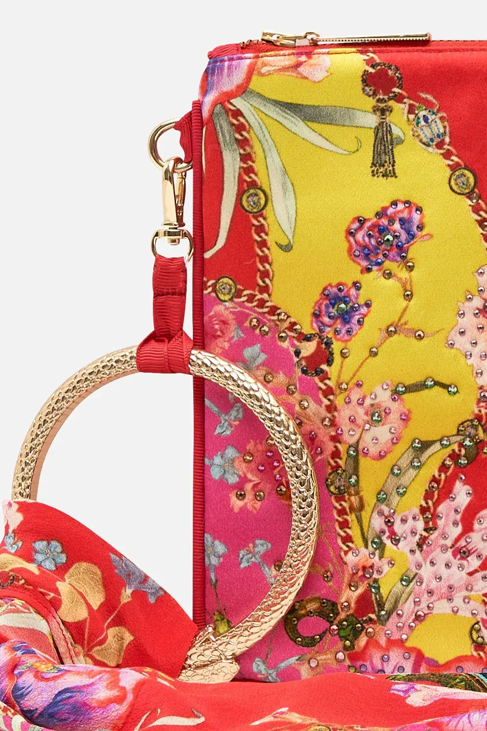 Camilla The Beetles Kimono Sleeve Dress With Shirring Detail & Matching Camilla Ring Scarf Clutch Floral Size XL/AU16 for rent on The Volte - main image