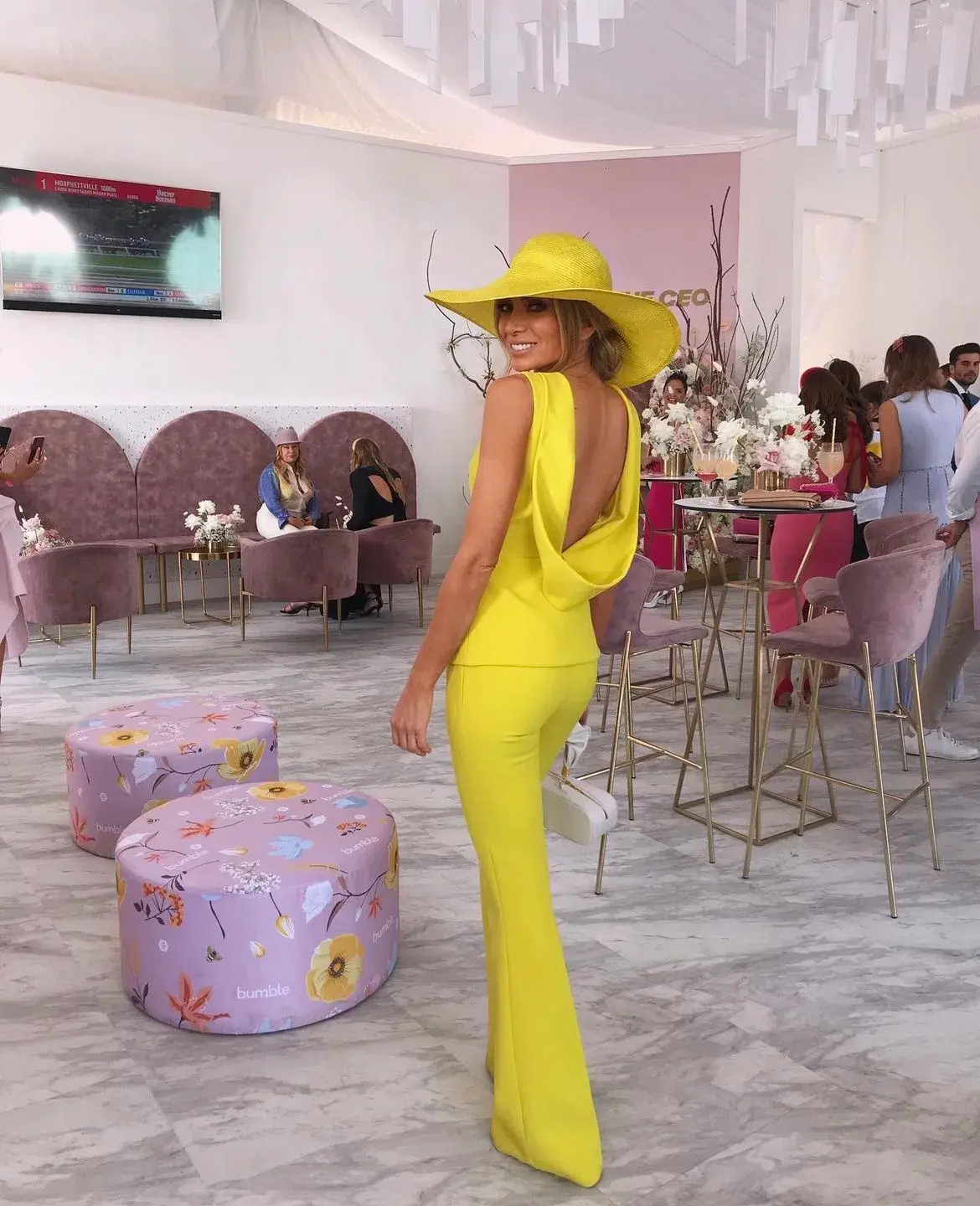 Safiyaa Sleeveless Top and Pant Set Yellow Size 6 - Image 2
