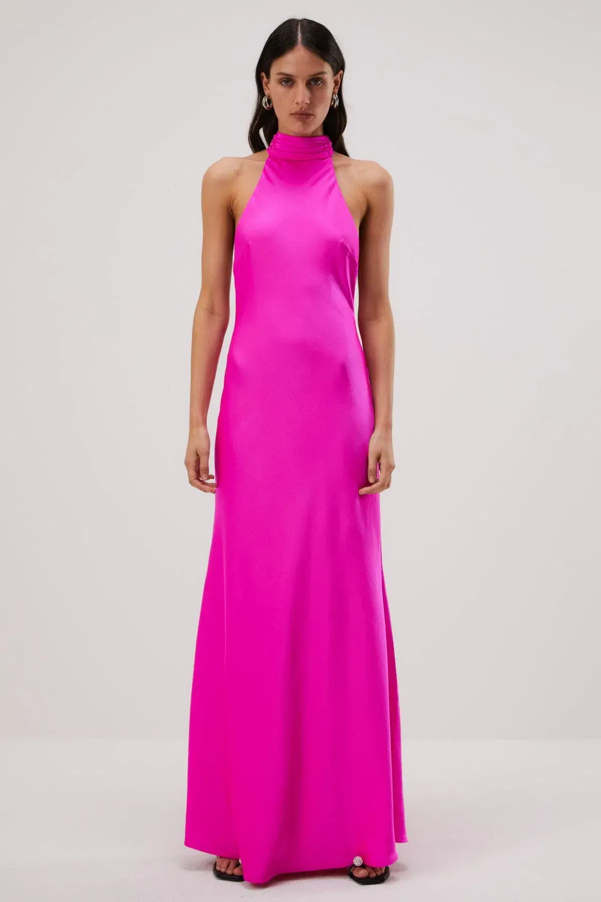 Misha Evianna Satin Gown Hot Pink Size 6/XS - Image 1