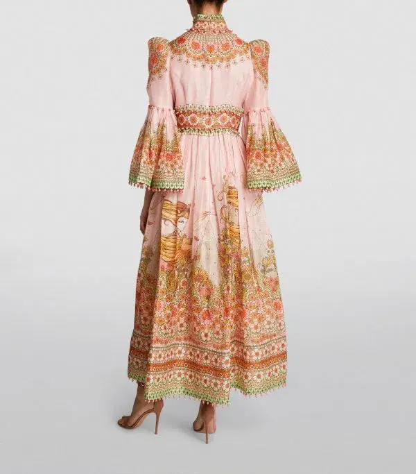 Zimmermann Kaleidoscope Bell Sleeve Gown Leo Zodiac Print Size 2 / AU 12  for rent on The Volte - main image