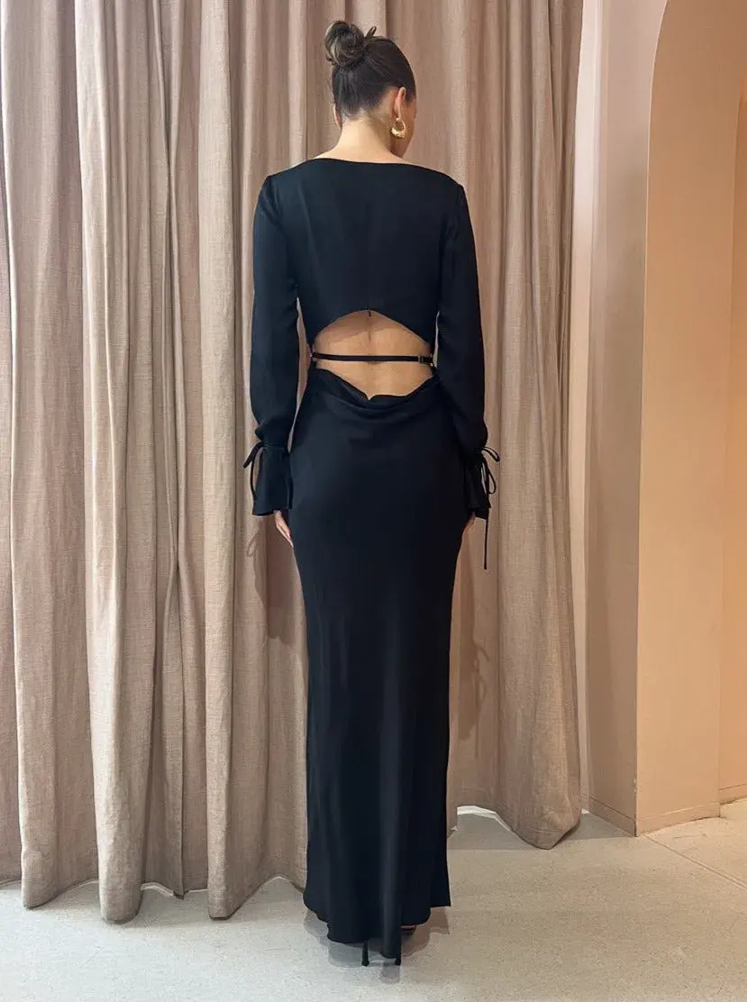 Bec & Bridge Diamond Days Long Sleeve Maxi Dress in Black Size 10 / M - Image 5