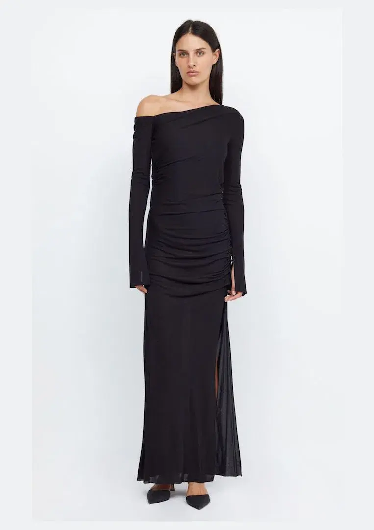Bec & Bridge Monette Asym Long Sleeve Maxi Dress Black Size 8 / S - Image 1