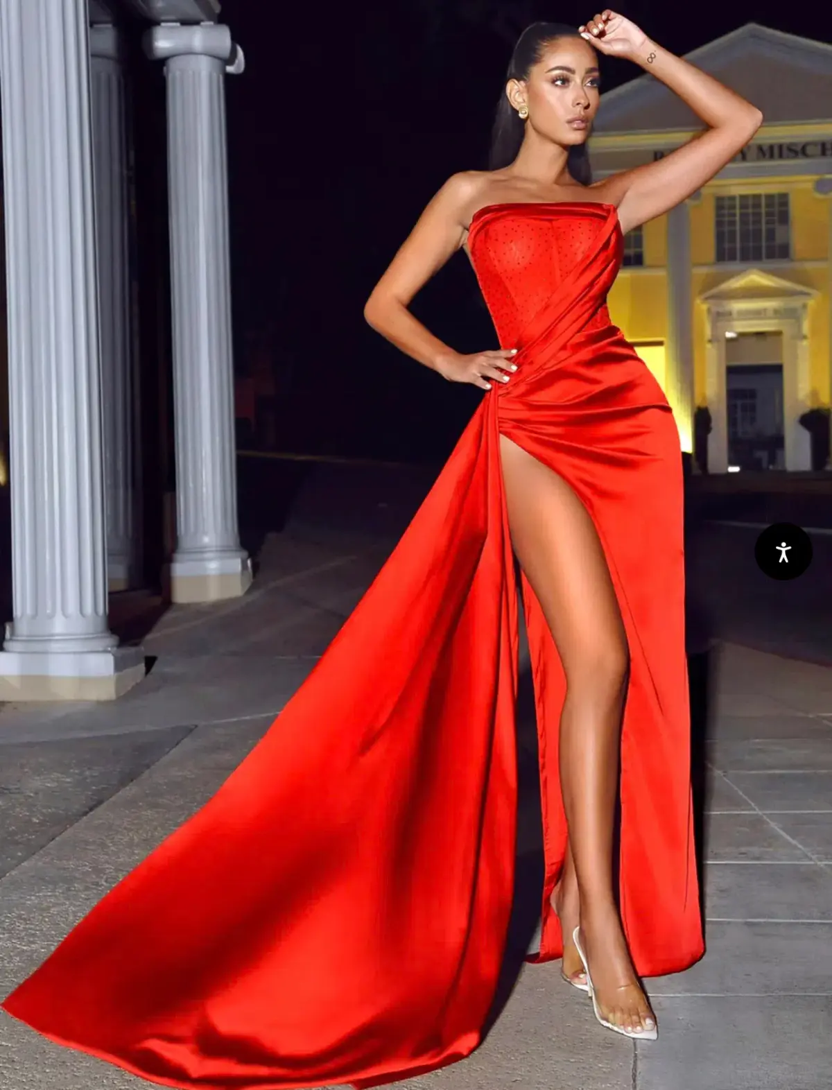 Miss Circle Holly Crystalised Dress Red Size 10 - Image 2