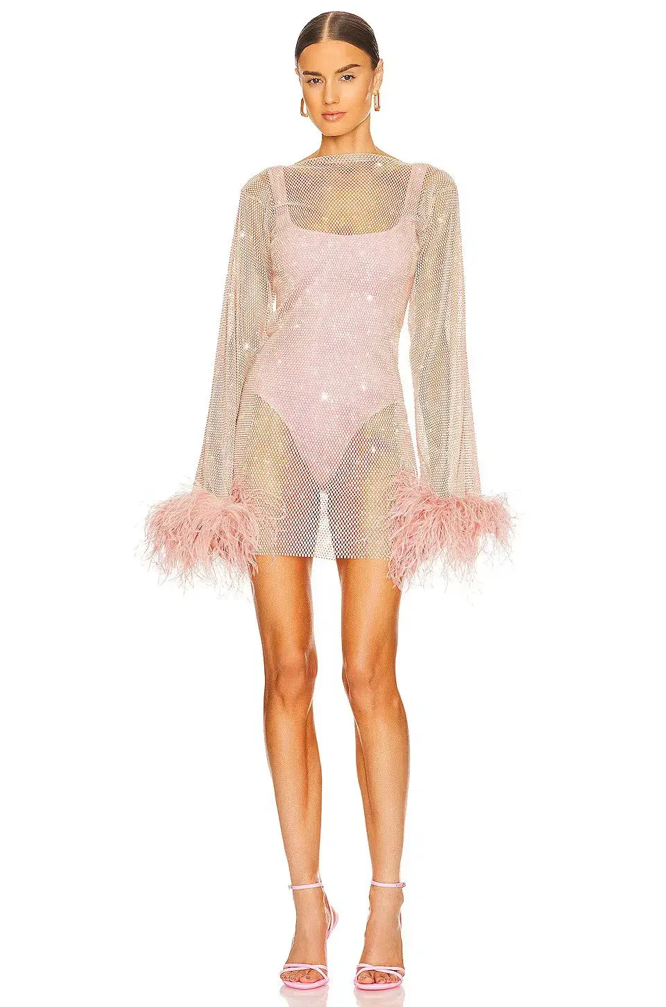 Santa Brands Feathers Mini Dress Blush One Size  - Image 1