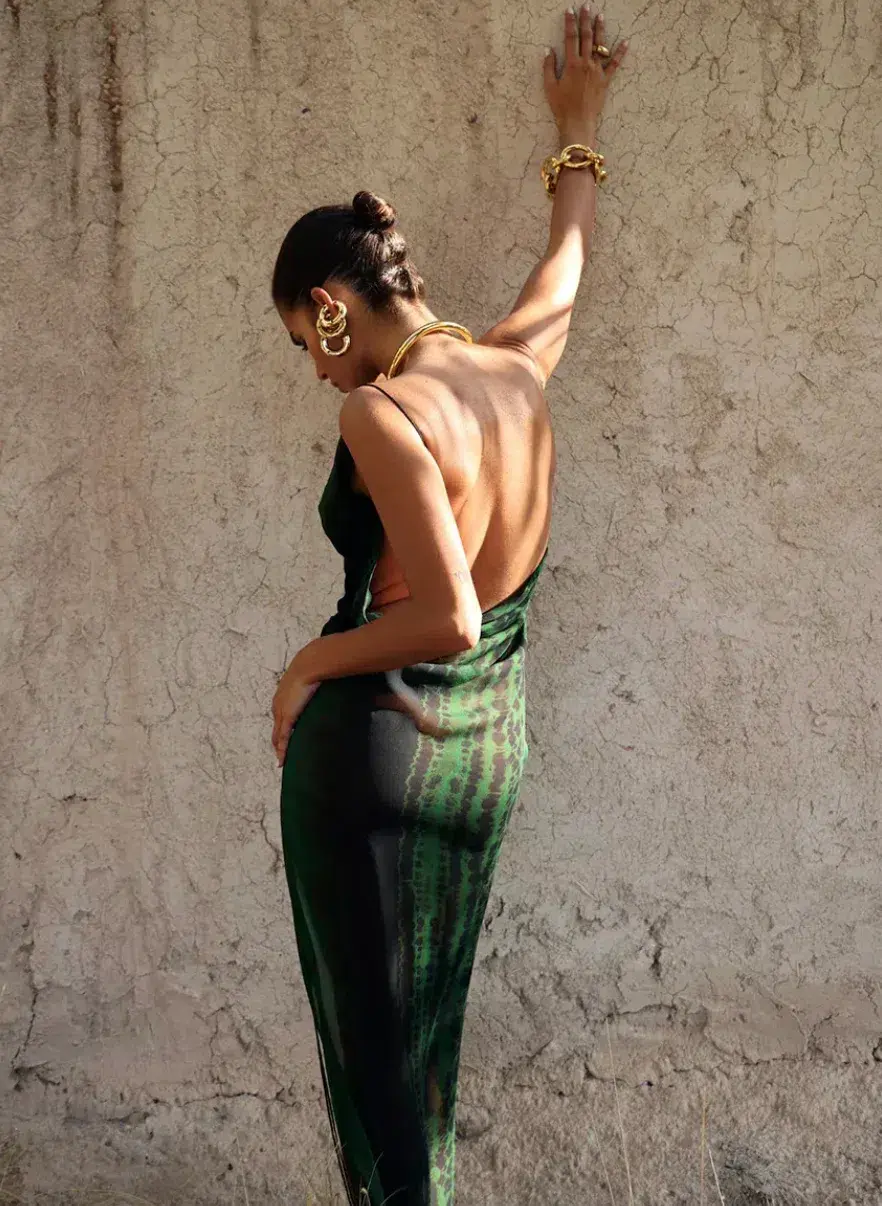 Rat & Boa Lavina Dress Deep Green Size M/ 10 for rent on The Volte - main image