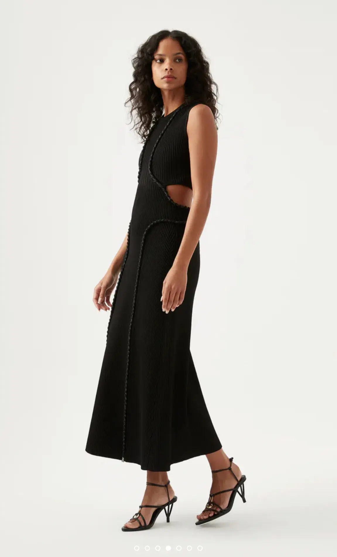 Aje Arp Cut Out Knit Midi Dress Black Size 6  - Image 2