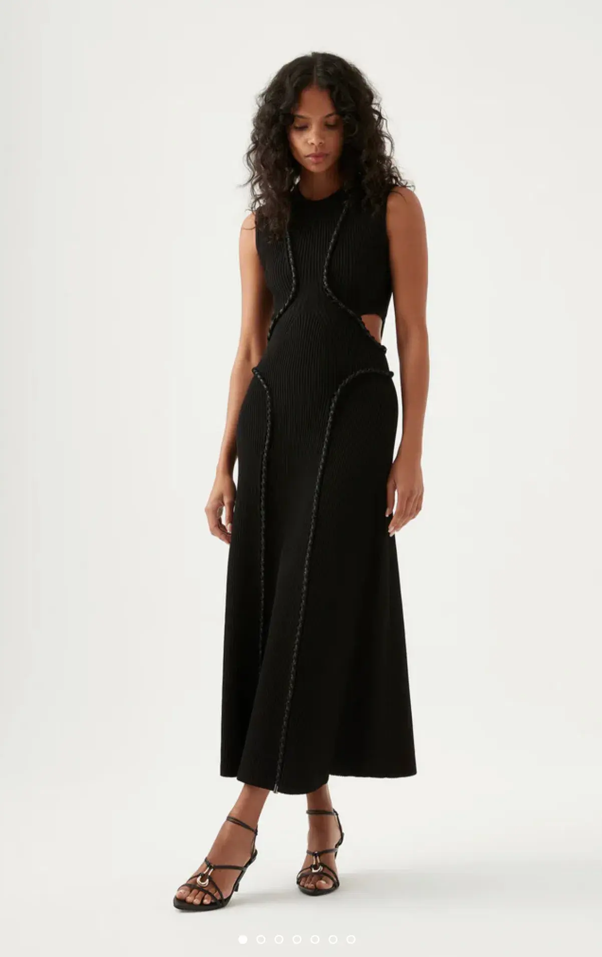 Aje Arp Cut Out Knit Midi Dress Black Size 6  - Image 1