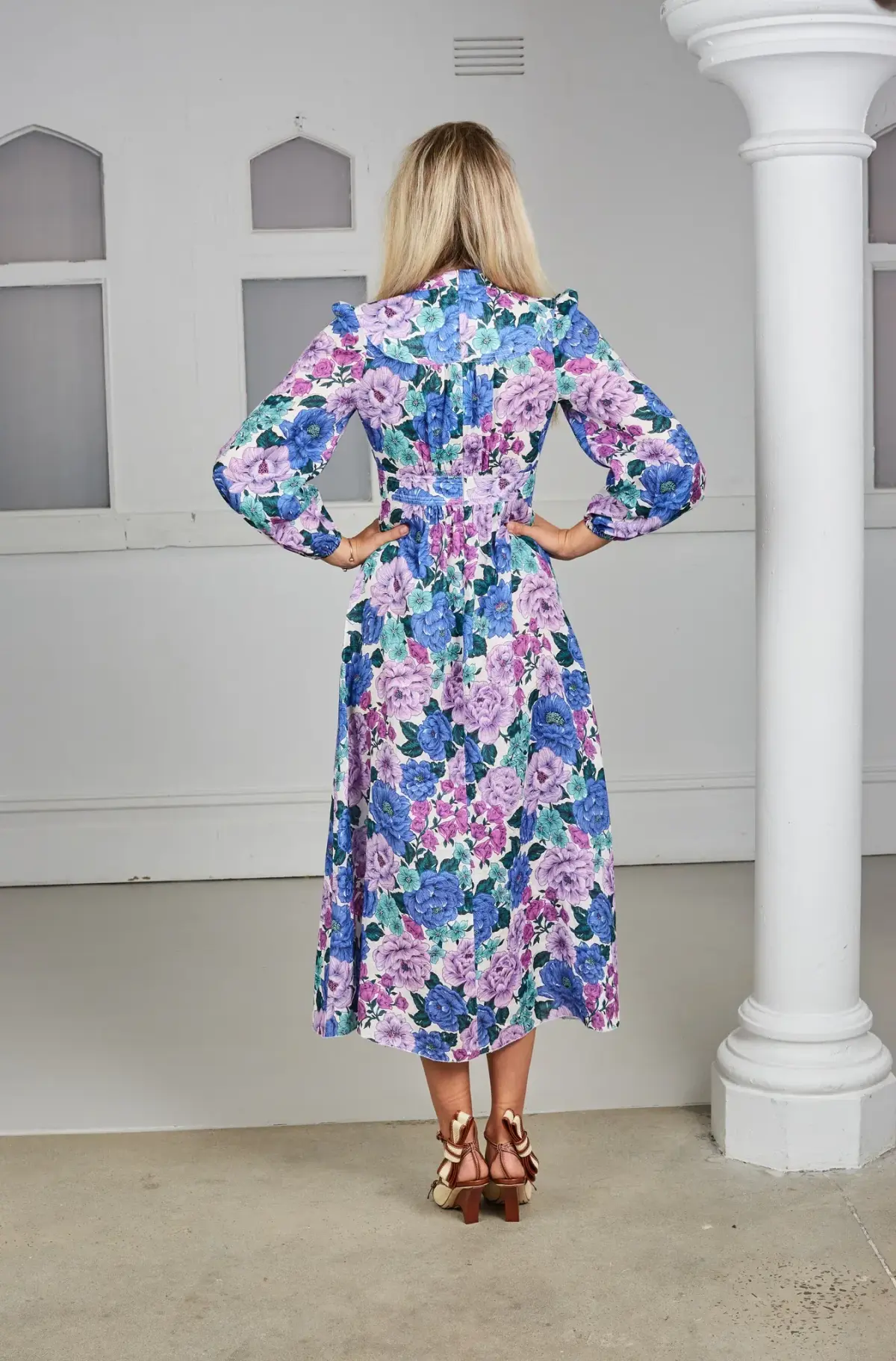 Zimmermann Poppy Plunge Midi Dress Floral Size 2 - Image 4