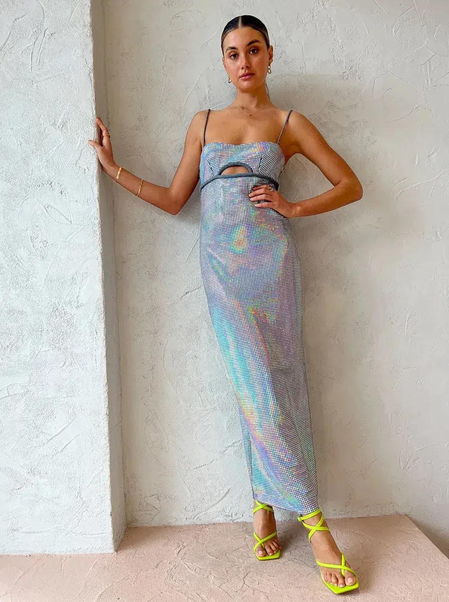 Manning Cartell Platinum Queen Maxi Dress Silver Size 8 for rent on The Volte - main image