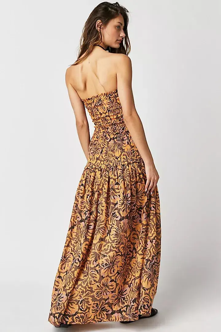Bec & Bridge Samara Strapless Shirred Maxi Dress Floral Size 8 - Image 2