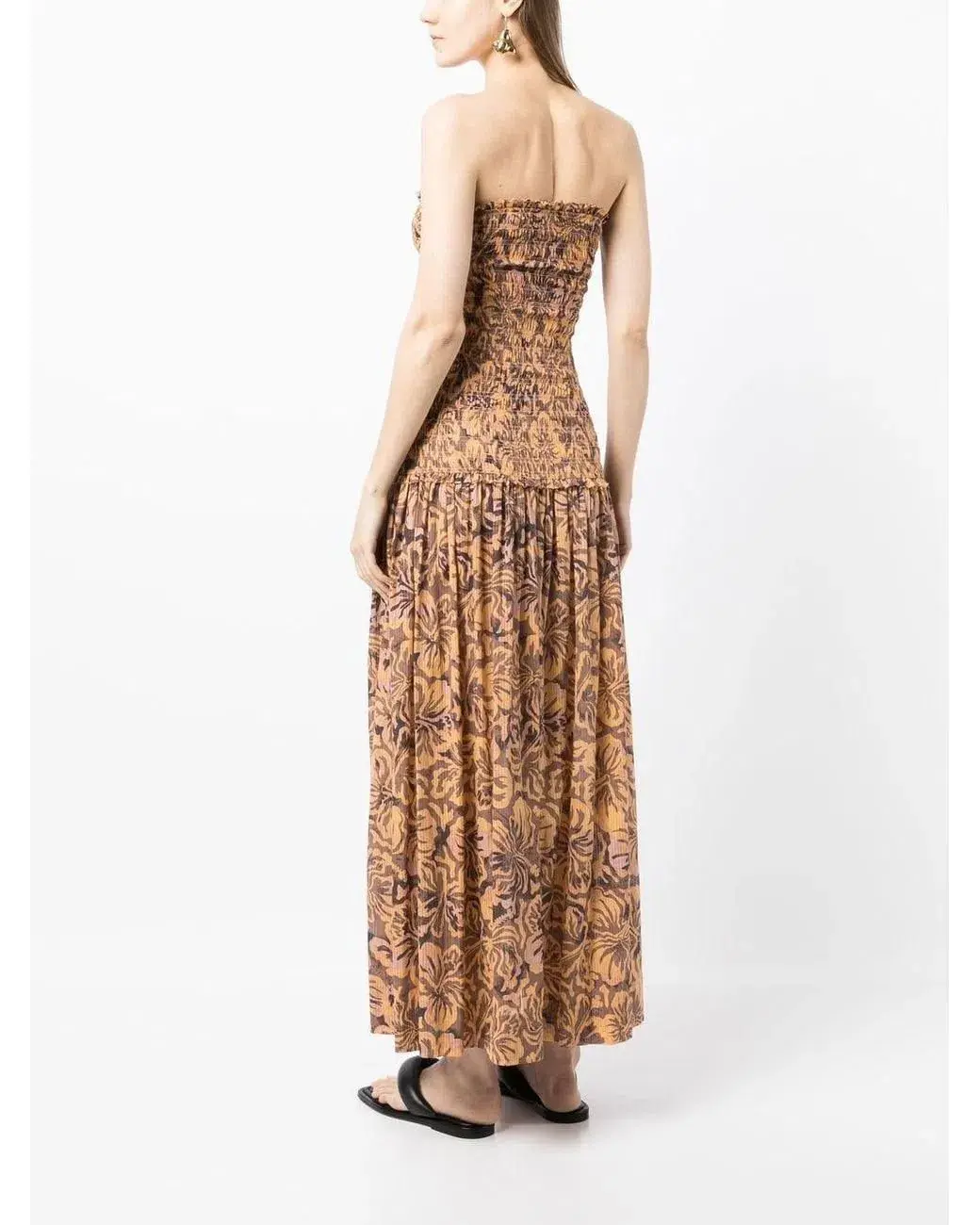 Bec & Bridge Samara Strapless Shirred Maxi Dress Floral Size 8 - Image 4