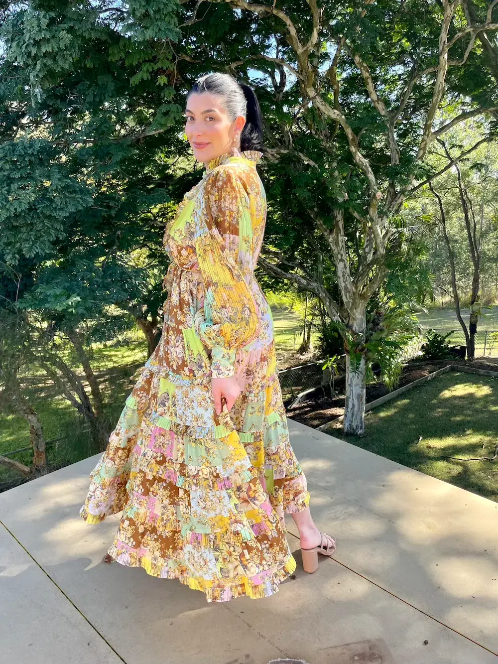 Alemais Matilde Pleat Shirt Dress In Multi Size AU 12 for rent on The Volte - main image