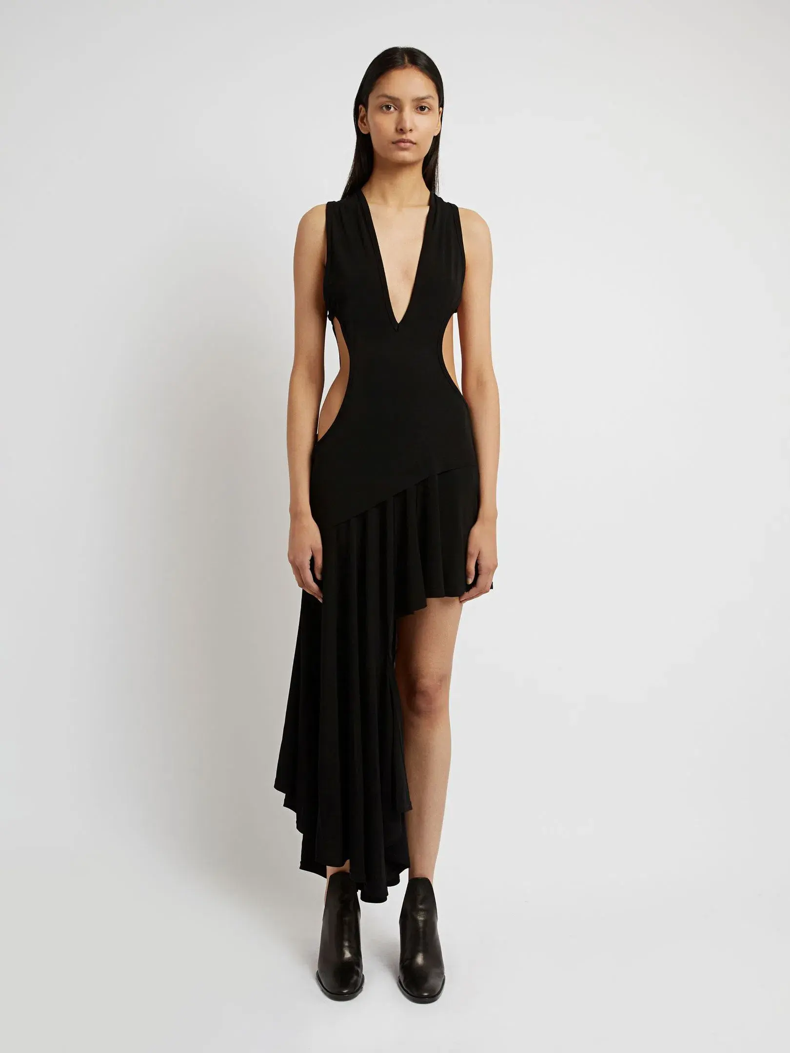 Christopher Esber Asymmetric Hem Dress Black Size 4 - Image 1