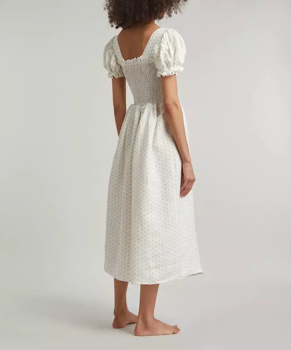 Sleeper Belle Linen Midi Dress Floral Size M/Au 10 - Image 2