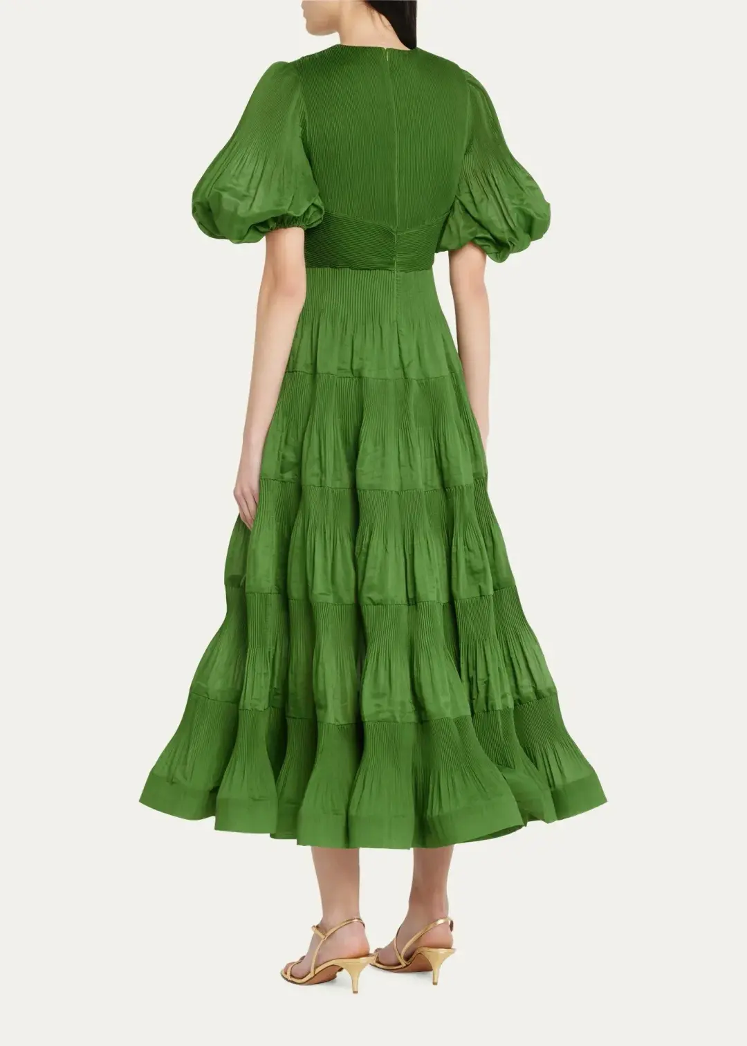 Zimmermann Pleated Midi Dress Green Size 0/AU 8 for rent on The Volte - main image