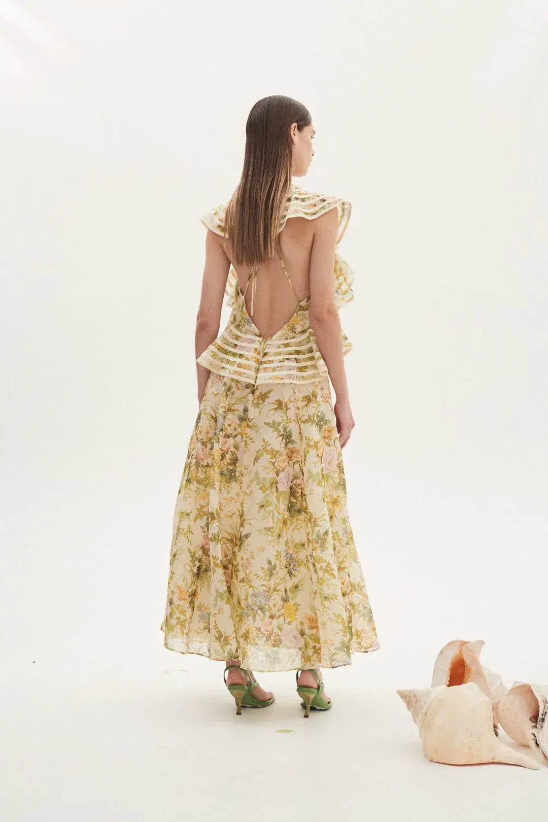 Alemais Eden Flounce Midi Dress Floral Size 8 - Image 3