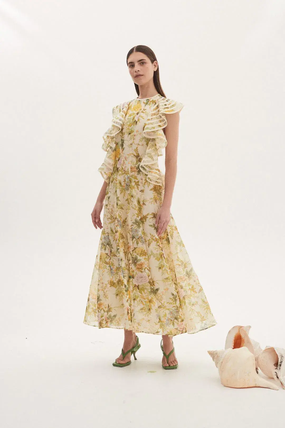 Alemais Eden Flounce Midi Dress Floral Size 8 - Image 1