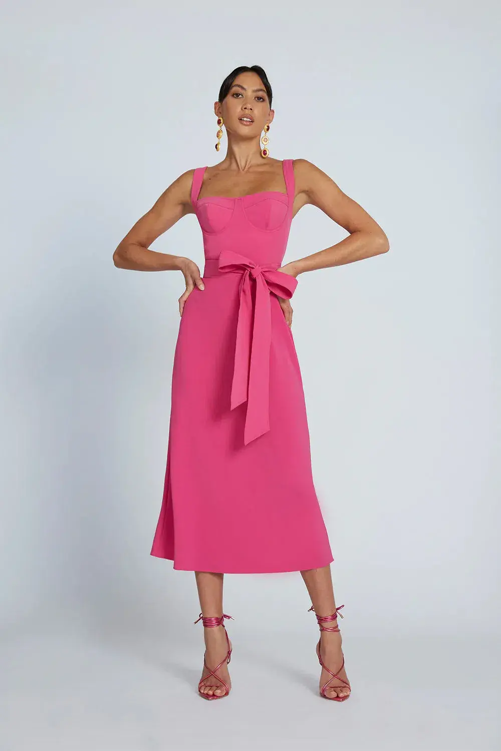 By Johnny Ora Midi Dress Pink Size 8 for rent on The Volte - main image