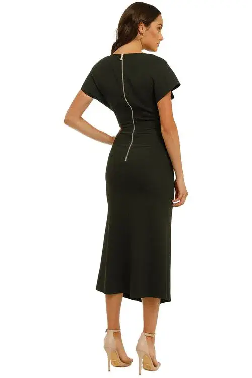 Ginger and Smart Amplitude V Neck Dress Dark Kelp Green Size 8  - Image 3