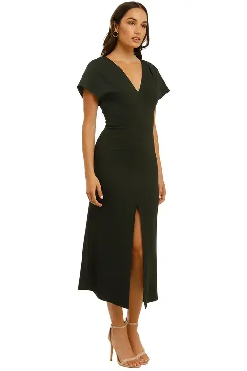 Ginger and Smart Amplitude V Neck Dress Dark Kelp Green Size 8  - Image 2