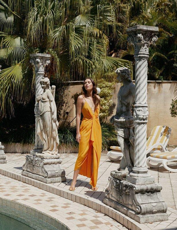 Significant Other Gold Dust Dress Sunrise Orange Size 10 for rent on The Volte - main image