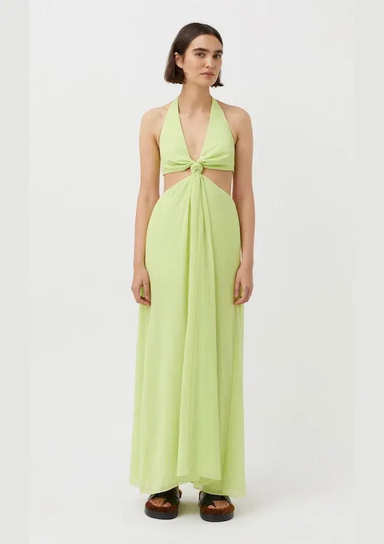Camilla And Marc Zandar Cut Out Halter Dress In Apple Sorbet Au Size 12  - Image 1